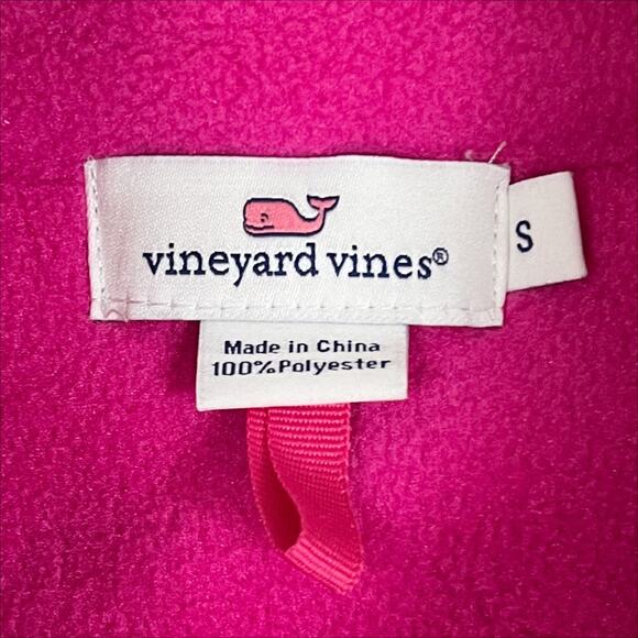Vineyard Vines Zip Front Fleece Vest Pink and Navy Blue Size Small - Picture 5 of 5